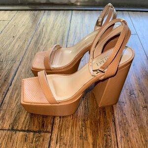 Women's Tan Platform Heels
